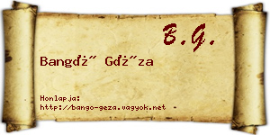Bangó Géza névjegykártya